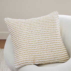 Golden Stripe Pillow Cover