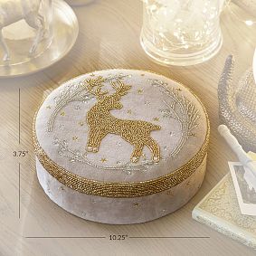 Harry Potter™ Patronus Beaded Velvet Jewellery Box