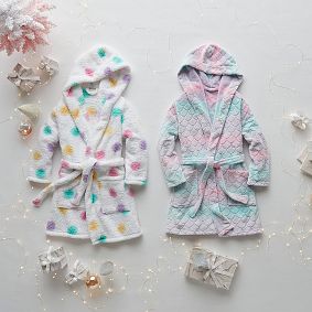 Rainbow Dot Cozy Sherpa Robe