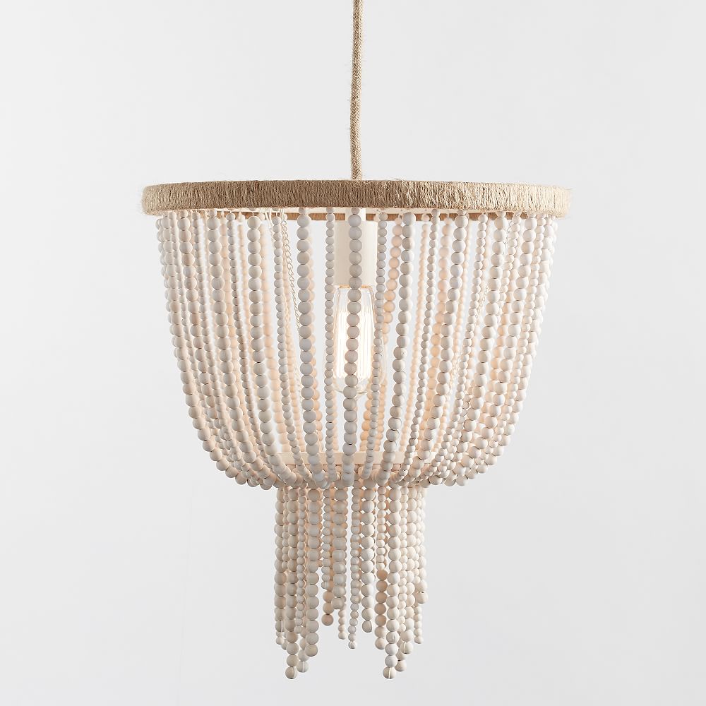 Wood Beaded Chandelier (15&quot;)