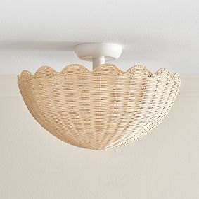 Rattan Bubble Flush Mount