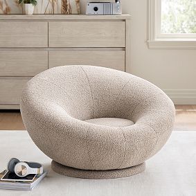 Tipped Shearling Fawn Groovy Swivel Chair