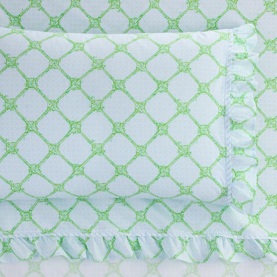 Lilly Pulitzer Oversized Beach Towel - 40x72 Inches, Cotton Scalloped Edge Towel, Butterfly Trellis Print In Blue/Green