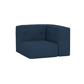 Open Box:  Piped Cushy Corner Chair, Twill Navy, MTO