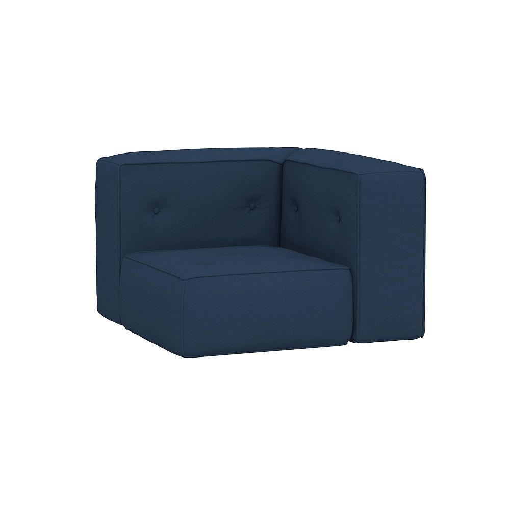 Open Box:  Piped Cushy Corner Chair, Twill Navy, MTO