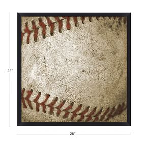 Weathered Ball Framed Art, 28&quot;x28&quot;