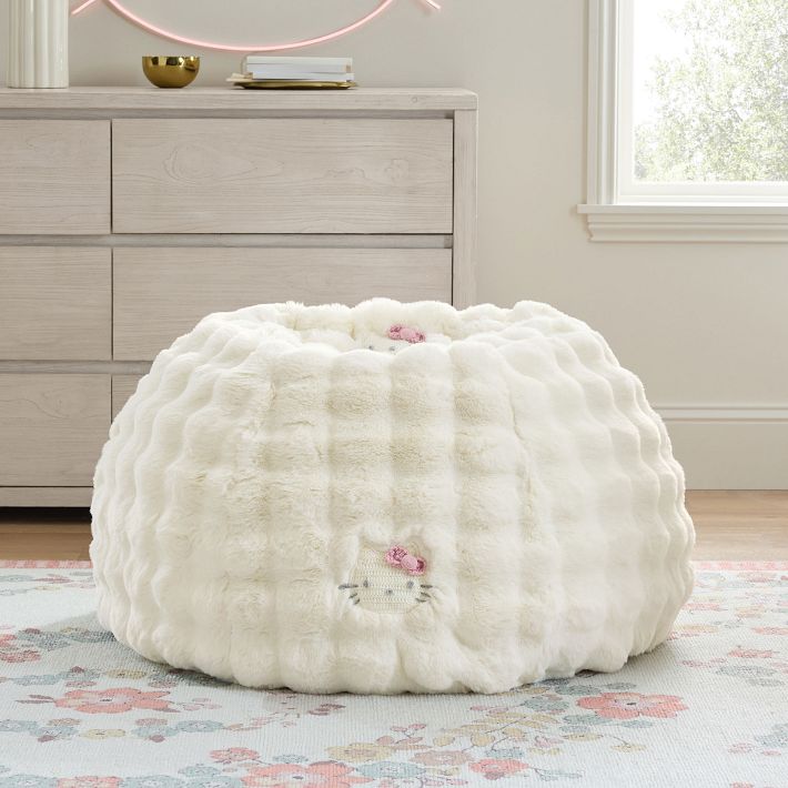 Hello Kitty Pottery Barn Faux Fur Chair Anywhere Beanbag, Hello