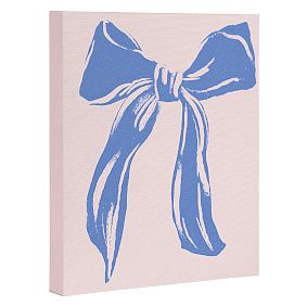 Open Box: Big Blue Bow Art, 24x30 - Unframed Canvas