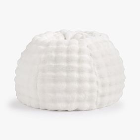 Large Marshmallow Faux Fur Ivory Bean Bag Chair Slipcover Only