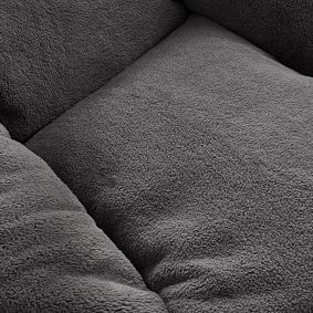 Large Camden Faux Fur Charcoal Modern Bean Bag Lounger