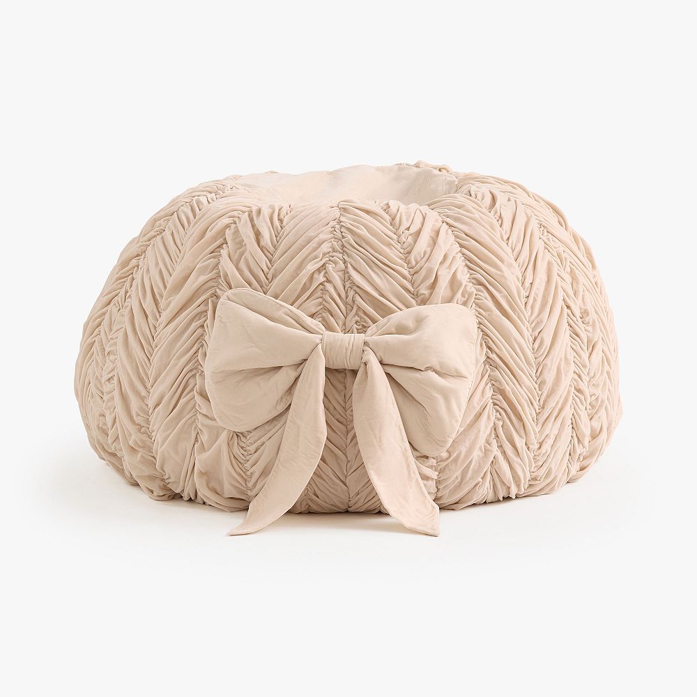 Large LoveShackFancy Smocked Velvet Bean Bag Chair
