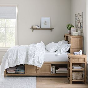 Beadboard Storage Bed
