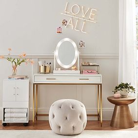 Oval Marquee Vanity Mirror (16&quot;x19&quot;)