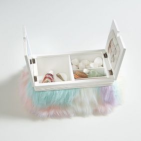 Faux-Fur Mani Pedi Lapdesk - Unicorn