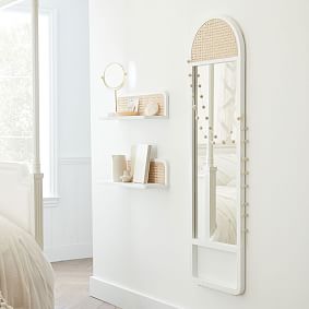 White Cane Full-Length Mirror