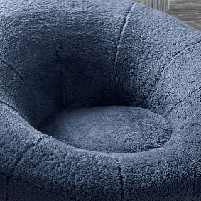 Cozy Sherpa Indigo Groovy Swivel Chair