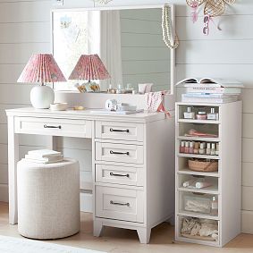 Hampton Single Pedestal Vanity Desk Topper
