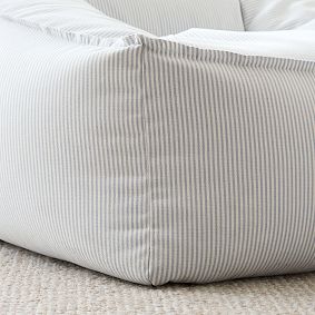Large Oxford Stripe Chambray Modern Bean Bag Lounger