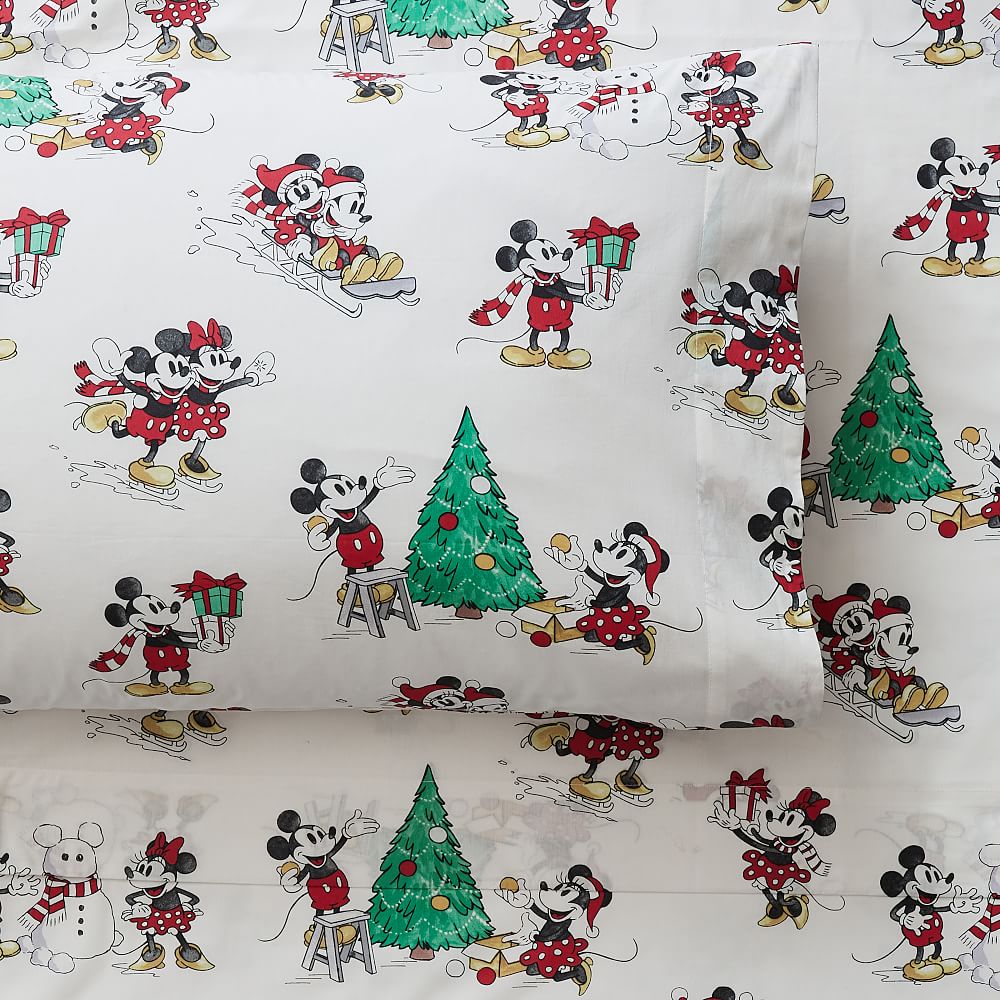Disney Mickey Mouse Holiday Organic Percale Sheet Set