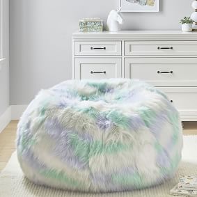 Large Faux Fur Unicorn Cool Bean Bag Chair