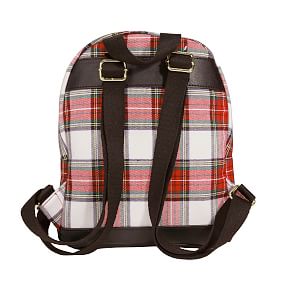 On The Go Red Plaid Backpack