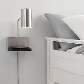 Sconce With Wireless Charging Ledge And USB (8"x17")