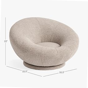 Tipped Shearling Fawn Groovy Swivel Chair