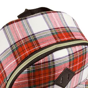 On The Go Red Plaid Backpack