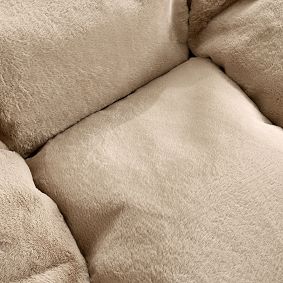 Large Badgley Fur Sand Modern Bean Bag Lounger