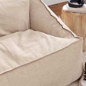 Corduroy Latte Double Modern Bean Bag Lounger