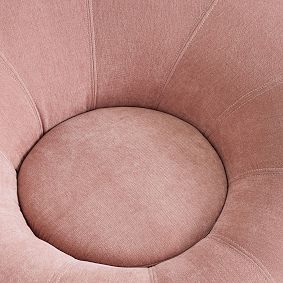 Rustic Chenille Misty Rose Groovy Swivel Chair