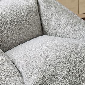 Large Chunky Boucle Mist Grey Modern Bean Bag Lounger