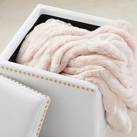 Square Storage Ottoman with Nailheads