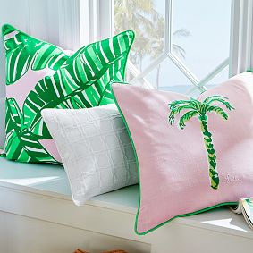Lilly Pulitzer Embroidered Caning Lumbar Pillow Cover