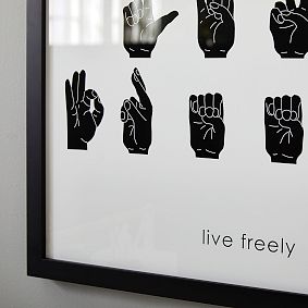 Live Freely Signing Hands Framed Art