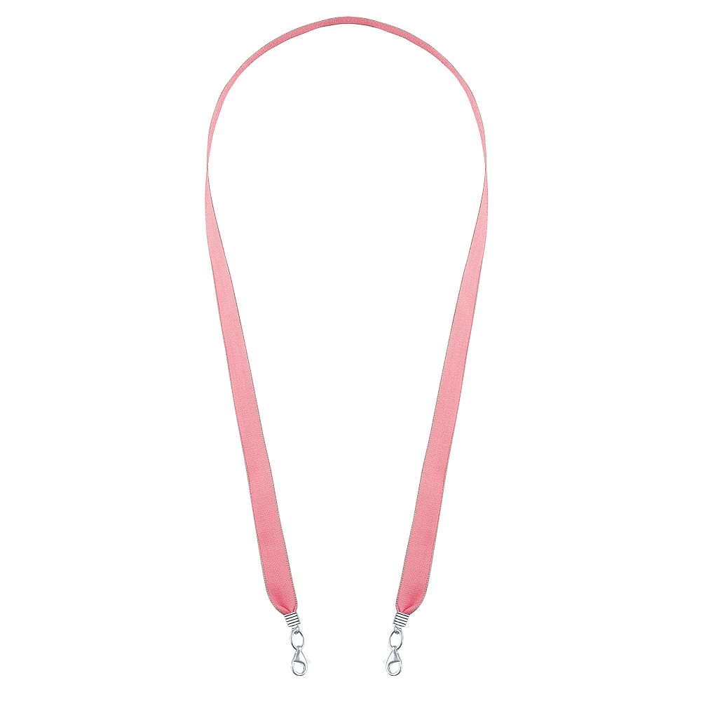 Pink Suede Face Mask Lanyard