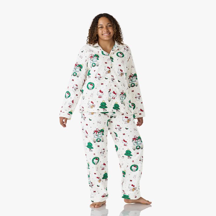 Hello Kitty® Christmas Organic Flannel Pajama Set Pottery Barn Teen