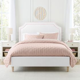 Auburn Upholstered Piped Classic Bed Pottery Barn Teen