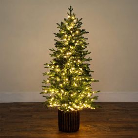 Pre-Lit Christmas Tree in Decorative Planter (4.5 Ft.)