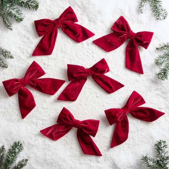 LoveShackFancy Red Velvet Ball Ornaments - Set of 6