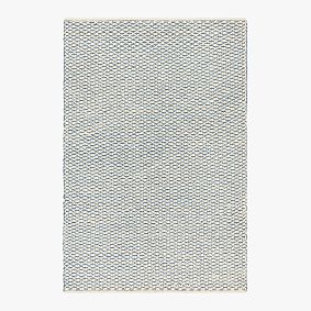 Open Box: Cross Stitch Woven Rug, 5'x 8' - Navy/Ivory