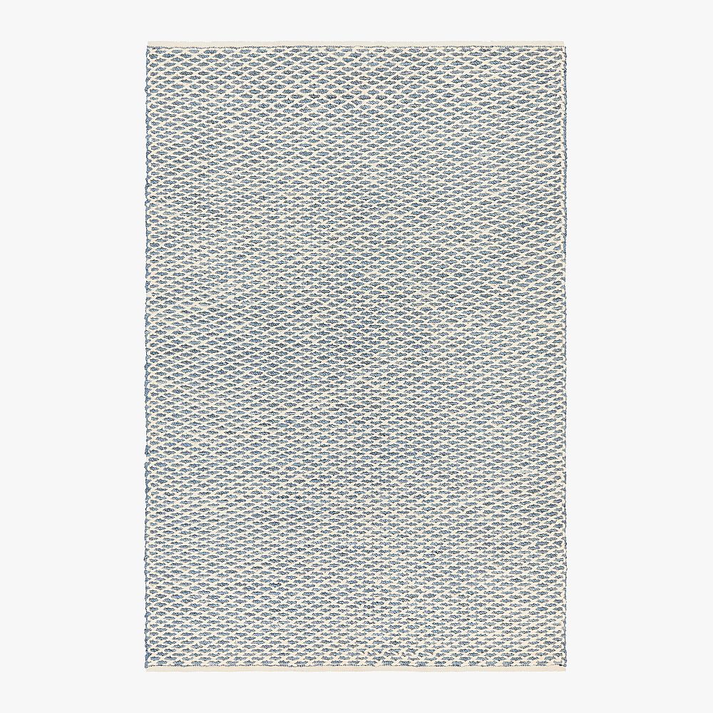 Open Box: Cross Stitch Woven Rug, 5'x 8' - Navy/Ivory