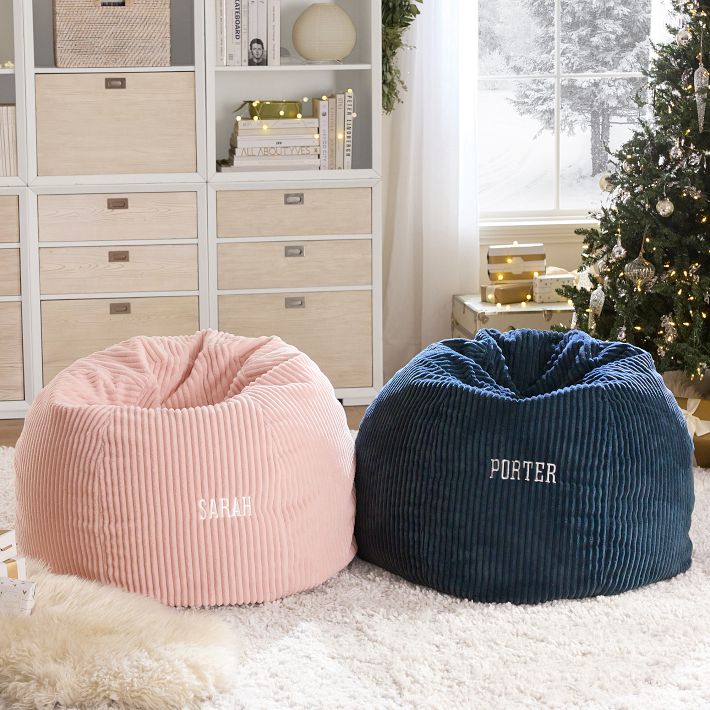 Large Chamois Blush Bean Bag Chair | Pottery Barn Teen