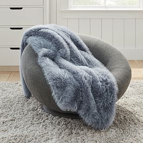 Feathery Faux Fur Throw