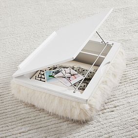 Feathery Fur Adjustable Lapdesk-Ivory