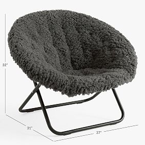 Jumbo Sherpa Warm Charcoal Hang-A-Round Chair