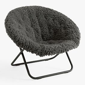 Jumbo Sherpa Warm Charcoal Hang-A-Round Chair