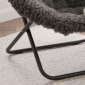 Jumbo Sherpa Warm Charcoal Hang-A-Round Chair