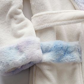 Tie-Dye Faux-Fur Collar Robe
