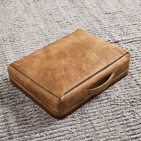 Adjustable Faux Leather Lapdesk with Storage-Caramel